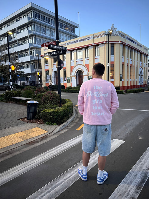 Prettiest girls love Jesus crewneck